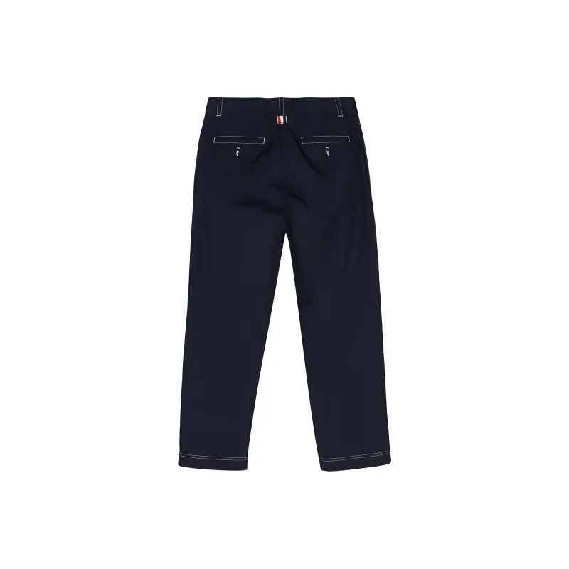 THOM BROWNE Mid Rise Straight Leg Tailored Trousers-1