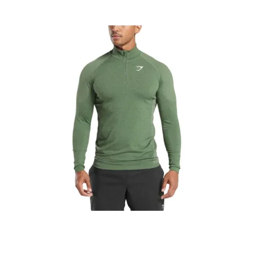 GYMSHARK Vital Seamless T Shirt Men's Faded Green/Intense Green