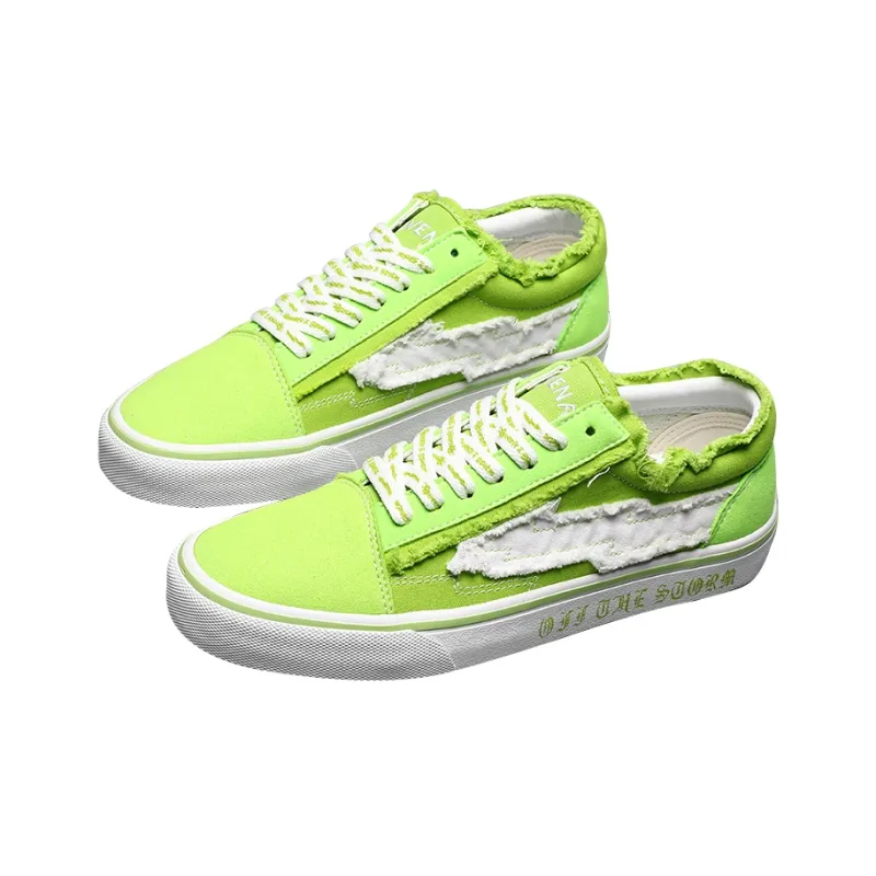REVENFE X SPOTM x BURNING FLAME Slip Resistant, Breathable, Lightweight Low Top Canvas Shoes Unisex-28