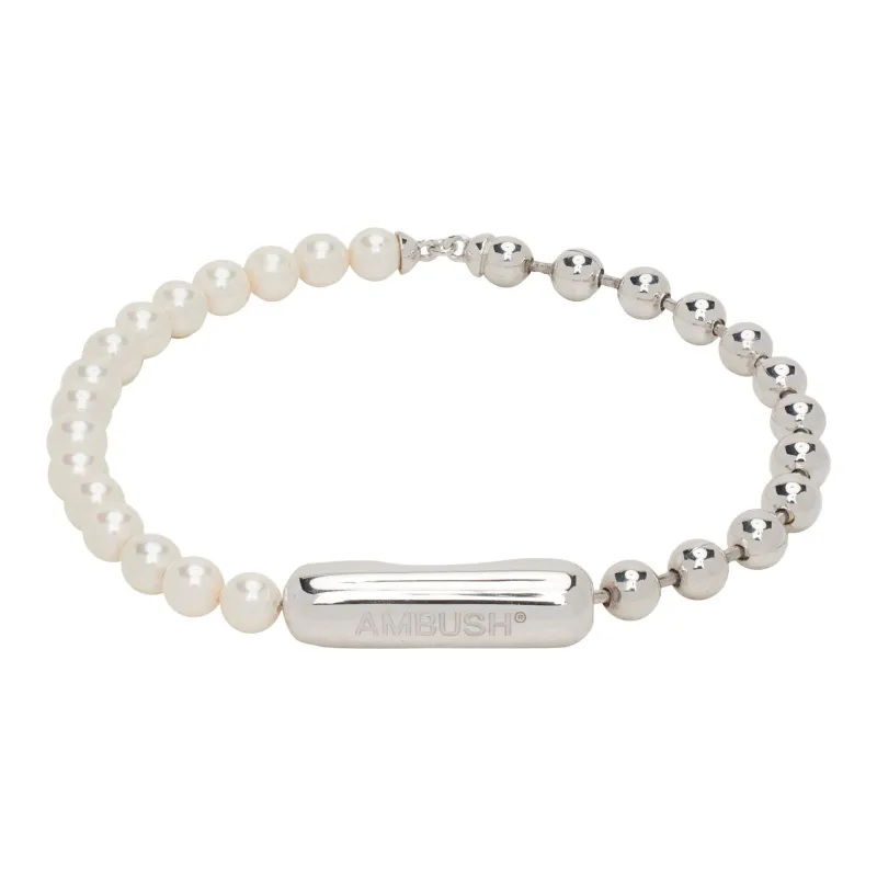 AMBUSH Pearl embellished Choker Necklace-1