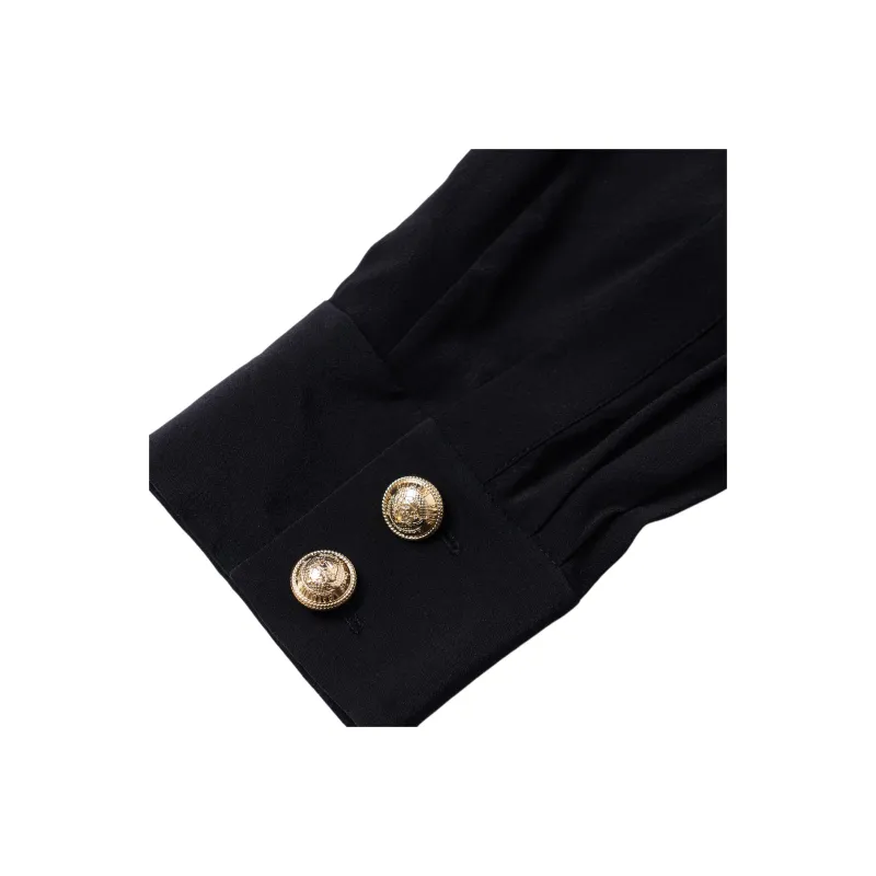 BALMAIN Embossed Buttons Long Sleeved Shirt-4