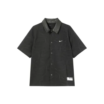 Nike Men's Woven Casual Basketball Short Sleeve Shirt Black