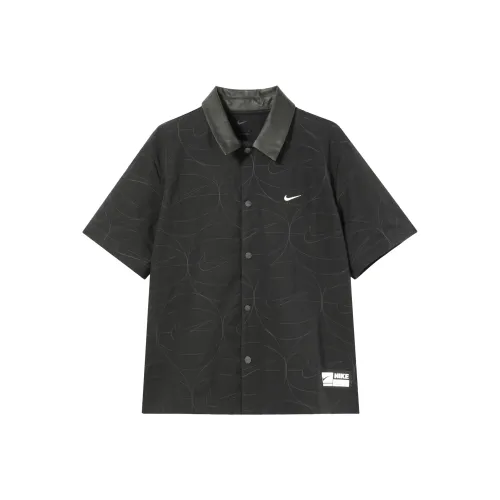Nike Men's Woven Casual Basketball Short Sleeve Shirt Black