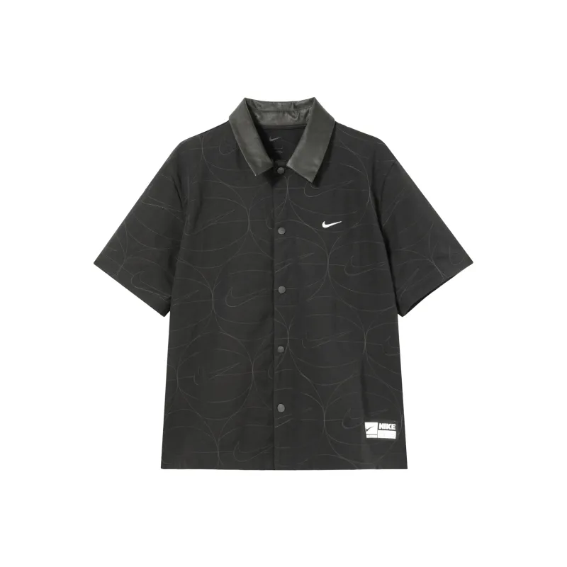 Nike Men's Woven Casual Basketball Short-Sleeve Shirt Black-0