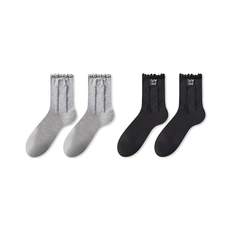 JIAZINI Mid Calf Socks Women's Combo Set-7