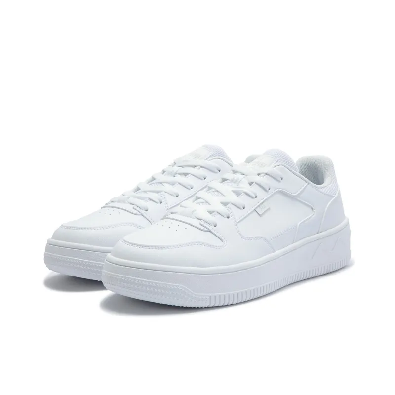 361° Anti Slip Wear Resistant Low Top Skateboard Shoes Men's White-4