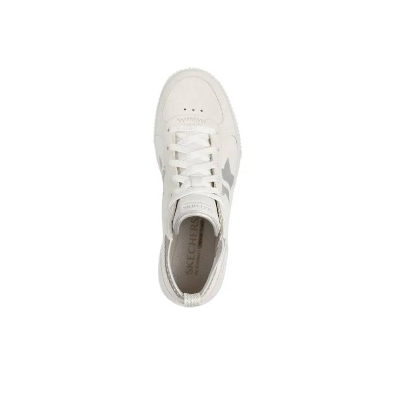 Skechers Jade Soft Sparkle Mid Top Skateboard Shoes Women's White-4