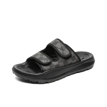 BOLE Slip Resistant Abrasion Resistant Slide Slippers Men's Black Gray