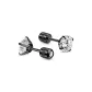 Black White Zircon-Aurora Iridescent Stud Earrings (6MM)