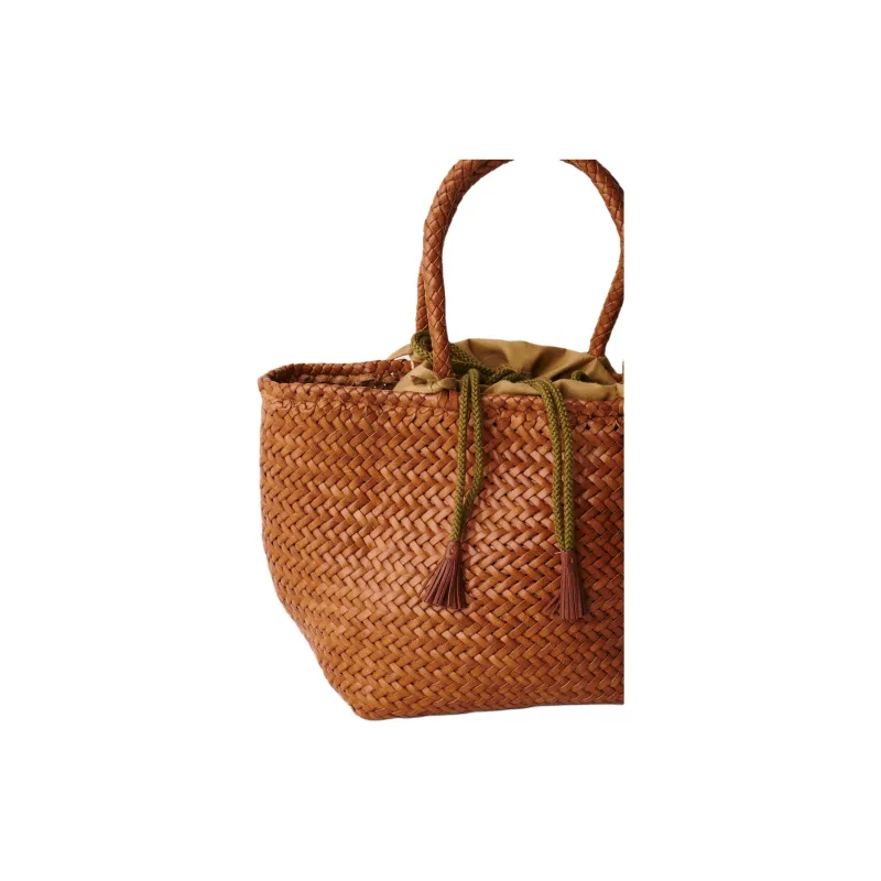 Dragon Diffusion Buffalo Calfskin Handbag Trumpets Unisex Brown-4