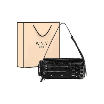 Vigno Synthetic Leather Shoulder Bag Women's Black/Red/Ecru