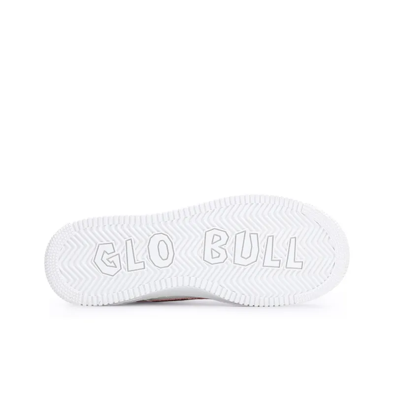 GLO BULL Abrasion Resistant Breathable Height Increasing Low Top Skateboard Shoes Unisex White Red-5