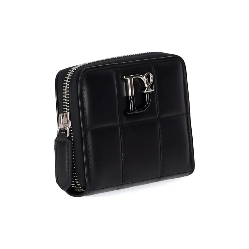 DSQUARED 2 Logo Plaque Zip Around Quilted Wallet-1