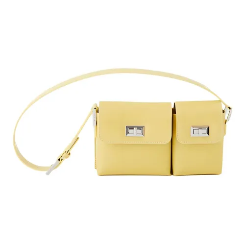 By Far Baby Billy Calfskin Semi Patent Leather Little Twin Stars Crossbody Bag Shoulder Bag Women's Corn Ear Yellow