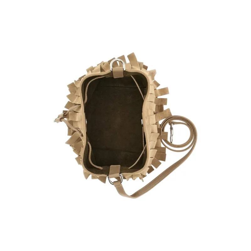 HOGAN Suede Crossbody Bag, Shoulder Bag Mini Women's Brown-4