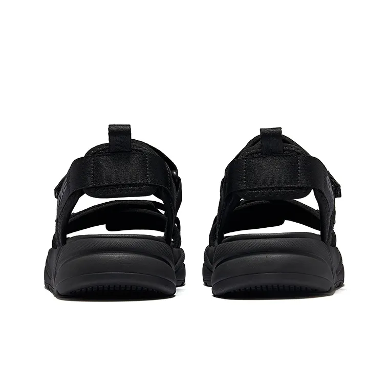 Erke Chasing Waves Beach Sandals Men's Jet Black Carbon Gray-3