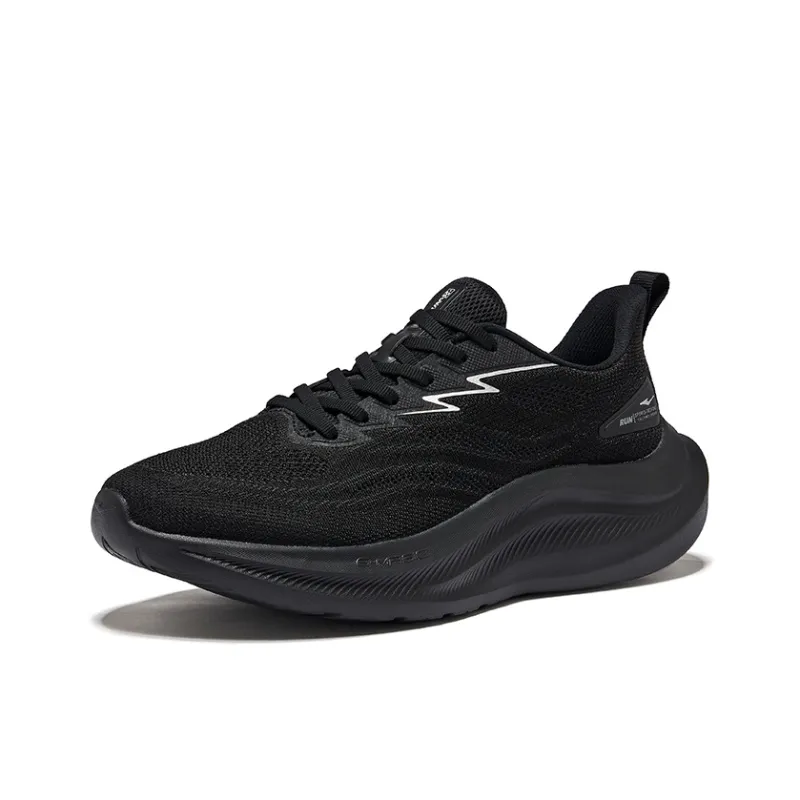 Erke Chase Wind 3.0 Cushioning Rebound Breathable Low Top Casual City Commute Sprint Running Shoes Men's Jet Black-2