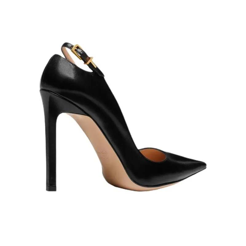 TF Angelina Slim Heel High Heels 10.5cm Women's Black-3
