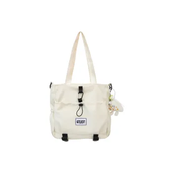Yalu Nylon Tote Bag, Shoulder Bag Unisex Ecru/Yellow/Blue/Pink