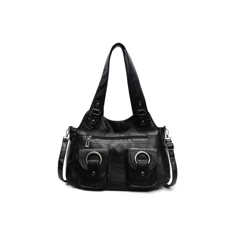 Single Warehouse PU Shoulder Bag Regular Women's Black/Ecru/Brown/Purple/Light Gray/Camel-33