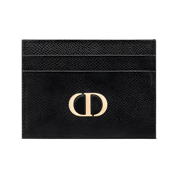 DIOR 30 Montaigne Grained Calfskin Card Holder Card Holder Women's Black