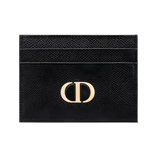 DIOR 30 Montaigne Grained Calfskin Card Holder Card Holder Women's Black