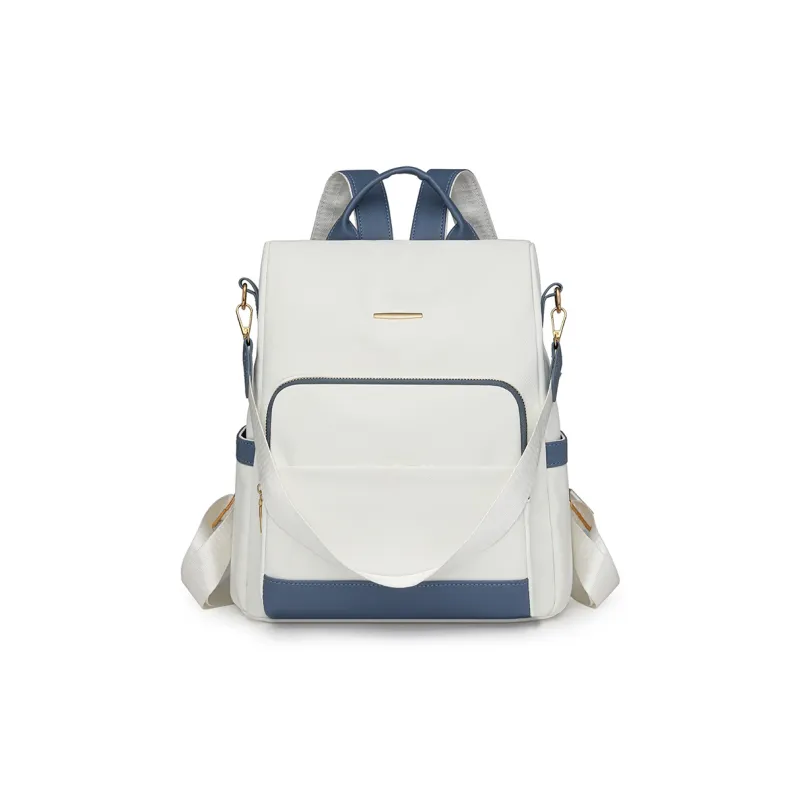 Single Warehouse PU Backpack Regular Unisex Black & White/Black & Brown/Caramel/Blue/Red/Pink-7