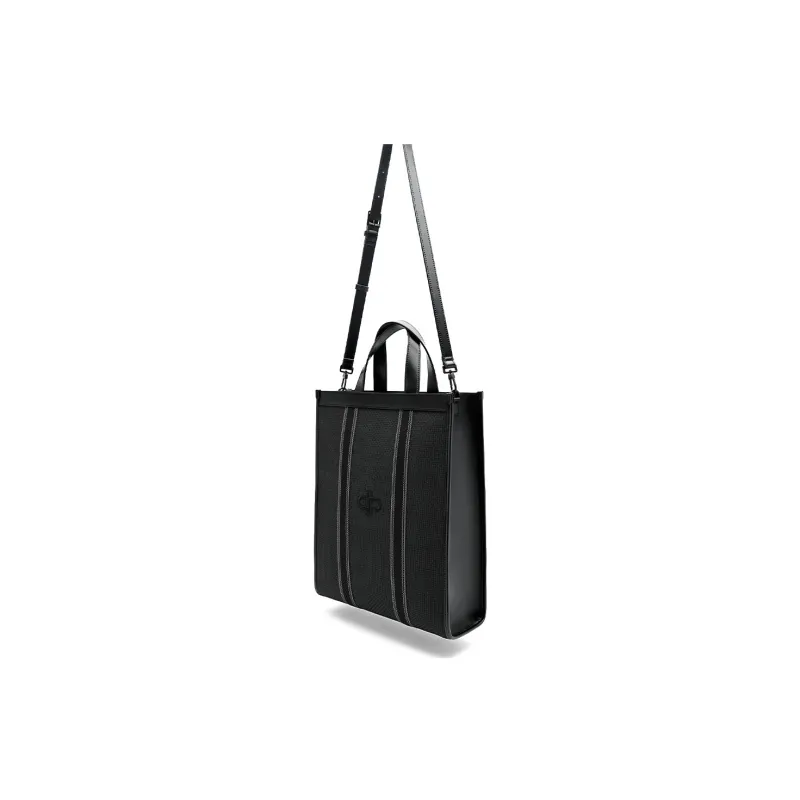 PEDRO Icon Series Synthetic Leather Tote One Shoulder Handbag Tubas Men's Black/Sand-4
