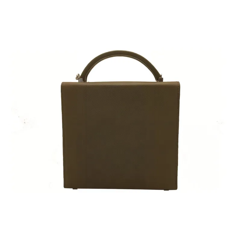 HERMES Cinhetic Epsom Leather Crossbody Bag Women's 8F Tin Gray-0