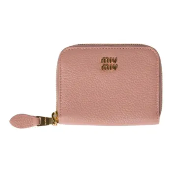 MIU MIU Cow Leather Coin Purse Unisex Orchid Powder