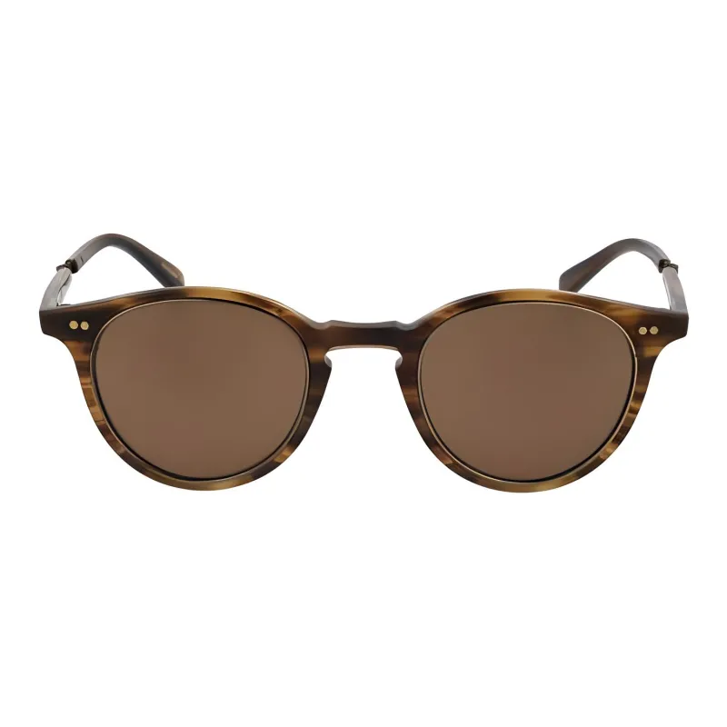 GARRETT LEIGHT Tortoiseshell Round Frame Sunglasses-1