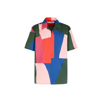 JW Anderson Zipped Short Sleeve Printed Shirt