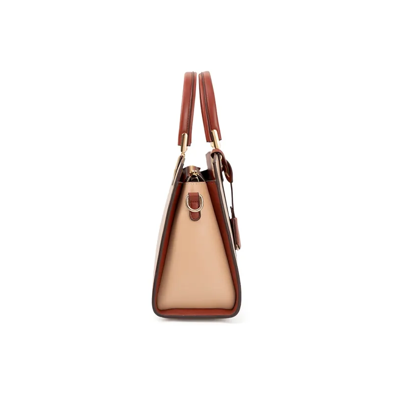 Vigno Synthetic Leather Handbag, One Shoulder, Crossbody Bag Women's Apricot-4