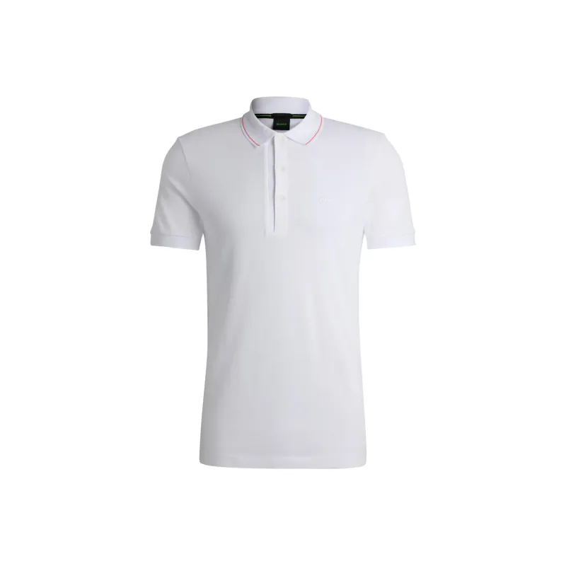 HUGO BOSS Logo Embroidered Short Sleeved Polo Shirt-0
