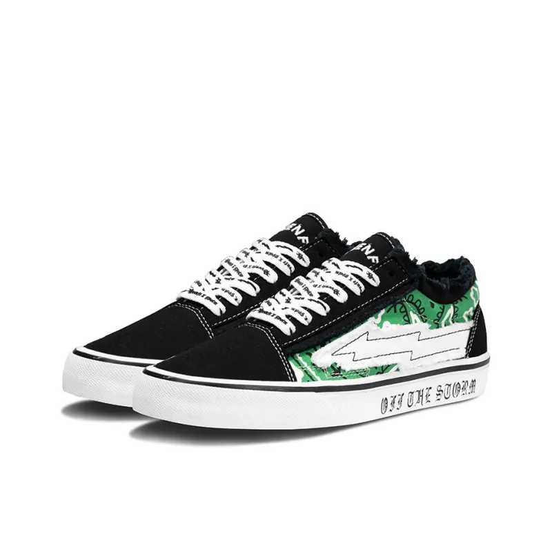 REVENFE X SPOTM x BURNING FLAME Slip Resistant, Breathable, Lightweight Low Top Canvas Shoes Unisex-32