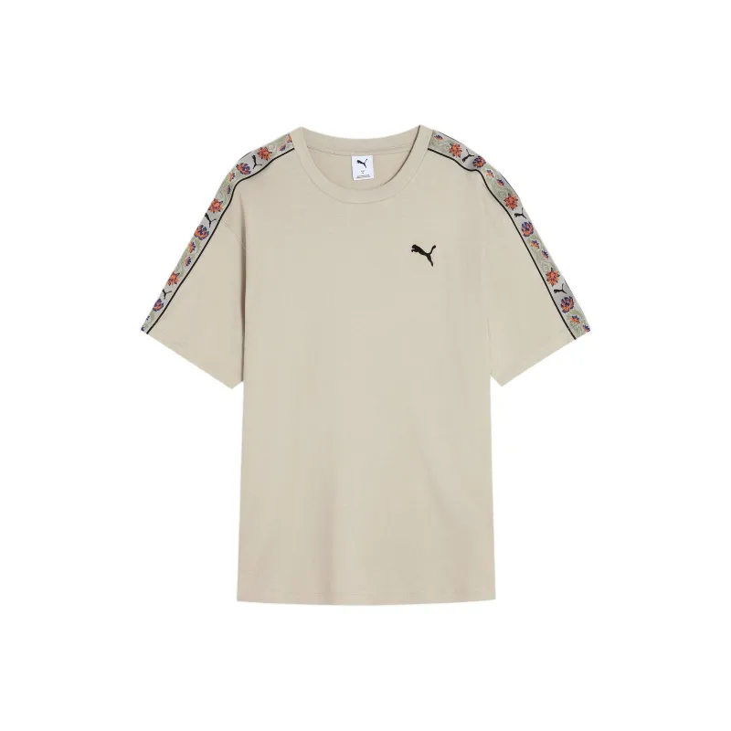 PUMA RELAXEDFloral SS25 T Shirt Men's Sandstone Gray 68-0
