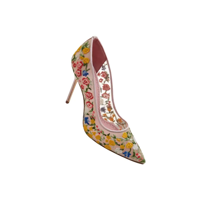 MANOLO BLAHNIK Jardino Slim Heel High Heels 10.5cm Women's Multicolor-3