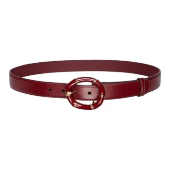 GUCCI Leather Belts Women's Red Width 3CM