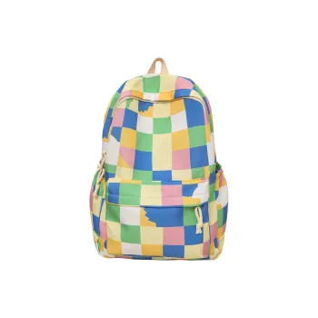 Kaka Tree Nylon Backpack Unisex Blue White/Blue Green/Purple Pink/Blue Purple