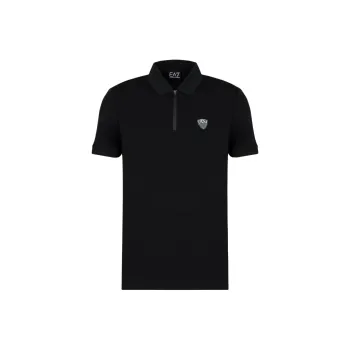 EMPORIO ARMANI Logo patch Half zip Polo Shirt