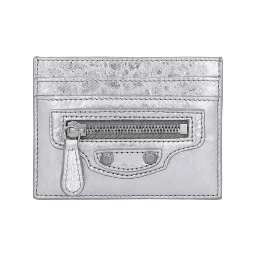 Balenciaga Le City Leather Card Holder Women's Silver