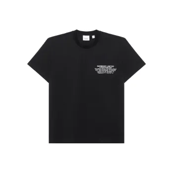 Burberry Location Print Cotton Oversized T Shirt