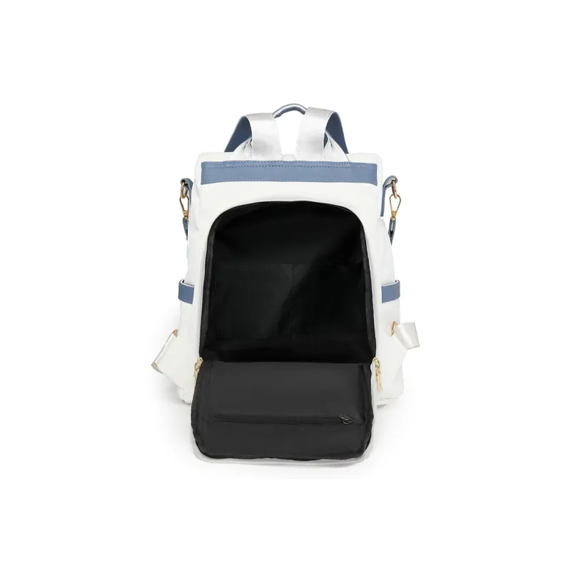 Single Warehouse PU Backpack Regular Unisex Black & White/Black & Brown/Caramel/Blue/Red/Pink-10
