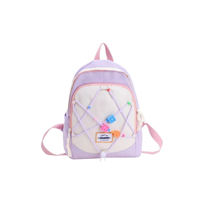 XIANGSU Nylon Backpack Unisex Light Blue/Beige/Pink/Purple/Dark Blue-13