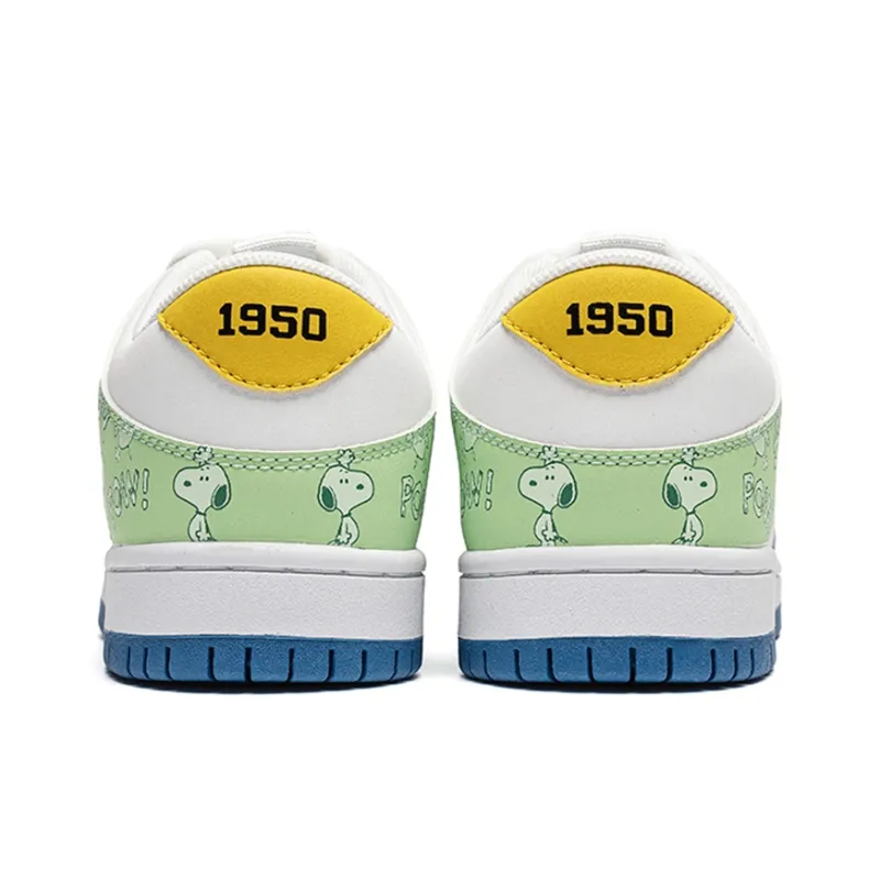 SNOOPY S.Dunk Skateboard Shoes Women's Low Top Blue Green-5