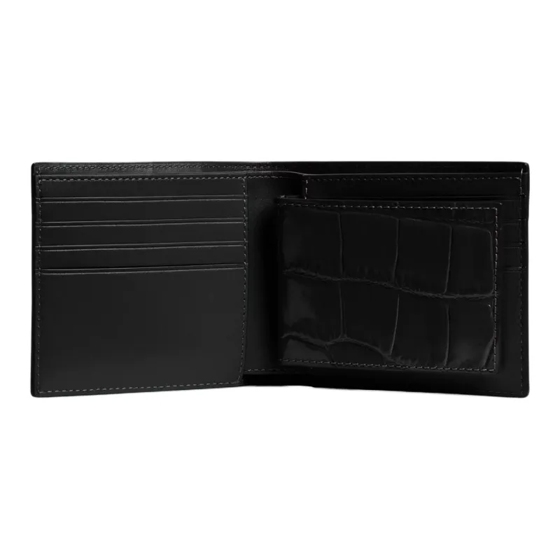 COACH Leather With Refined Calfskin Wallet Mini Men's Black-1