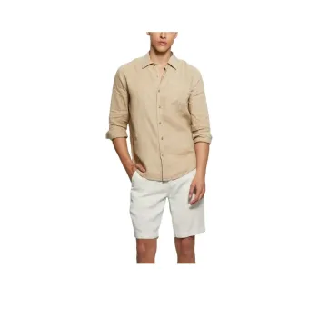 GUESS Shirts Men Beige Yellow
