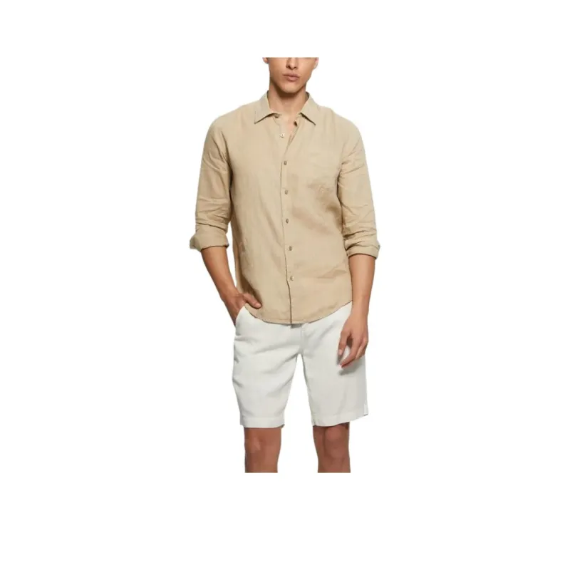 GUESS Shirts Men Beige Yellow-0