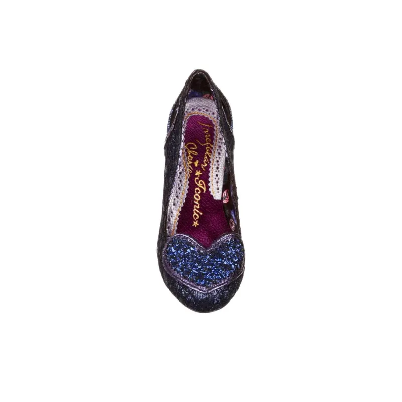 IRREGULAR CHOICE Loren Love Slim Heel High Heels 10.3cm Women's Marine Blue-3