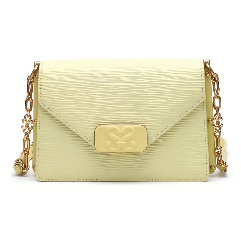 Satchi Top Grain Cow Leather Crossbody Bag Women's Red/White/Yellow/Purple/Black-14